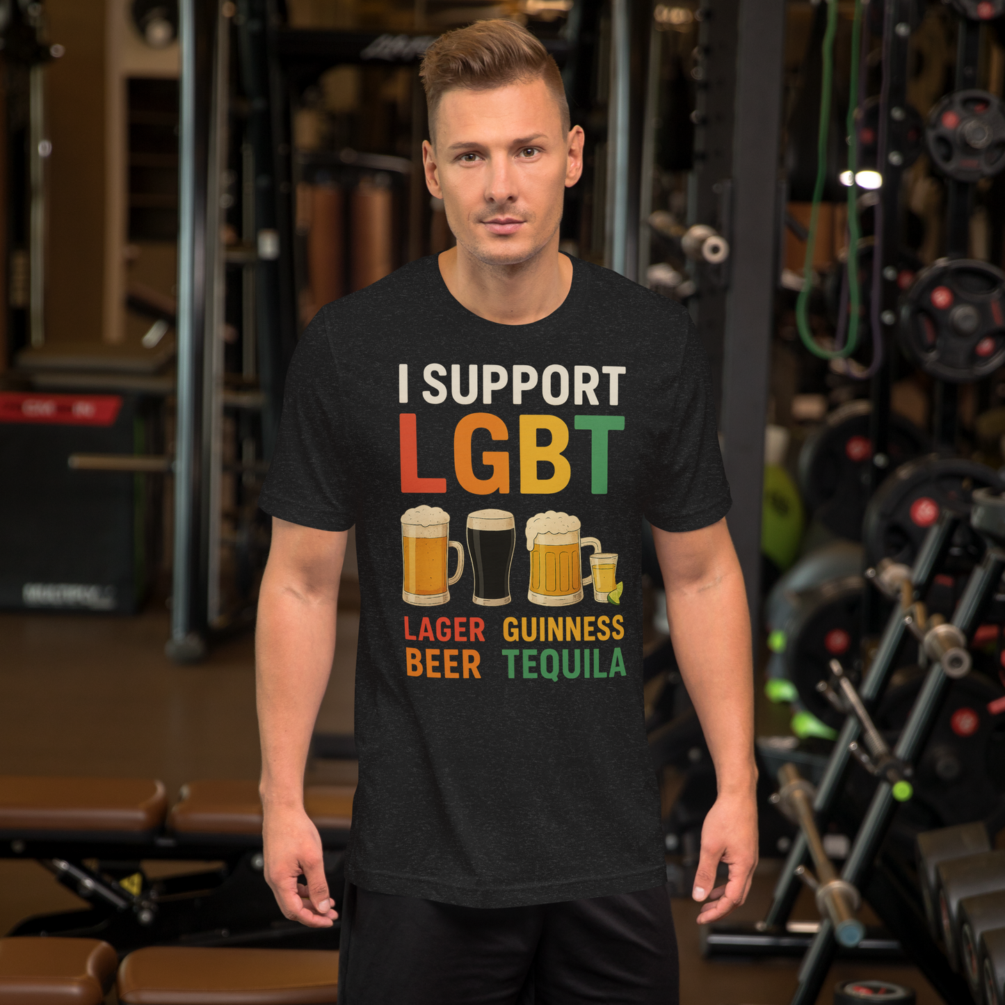 I Support LGBT: Lager-Guinness-Beer-Tequila T-shirt